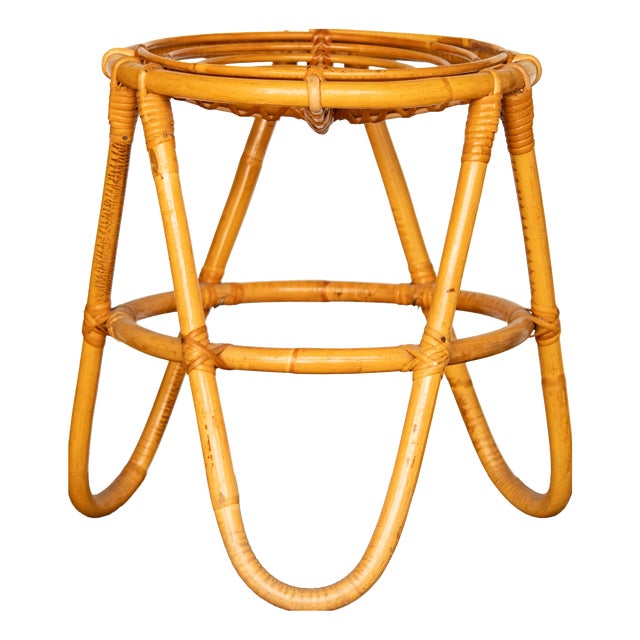 Italian Bamboo Stool, 1950s For Sale