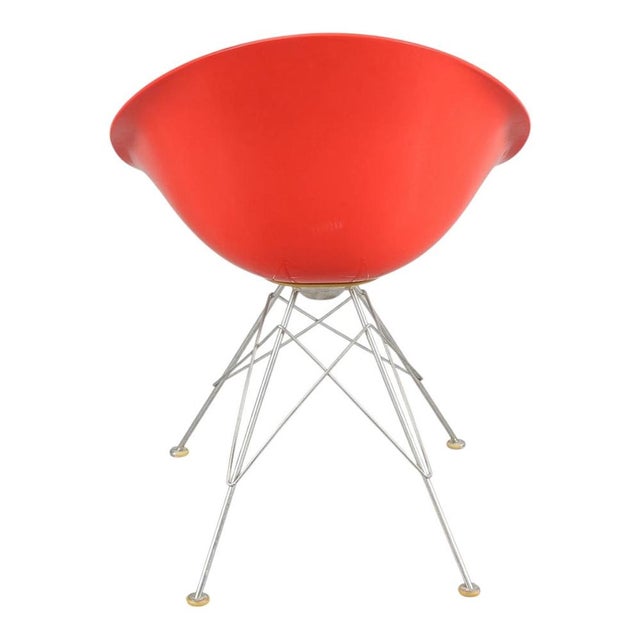 Modern Eros Chairs in Steel and Red Plastic by Philippe Starck for Kartell, 2000s, Set of 4 For Sale - Image 3 of 8