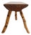 Mid-Century Rustic Wooden Stool with Bamboo Legs and Slab Top For Sale