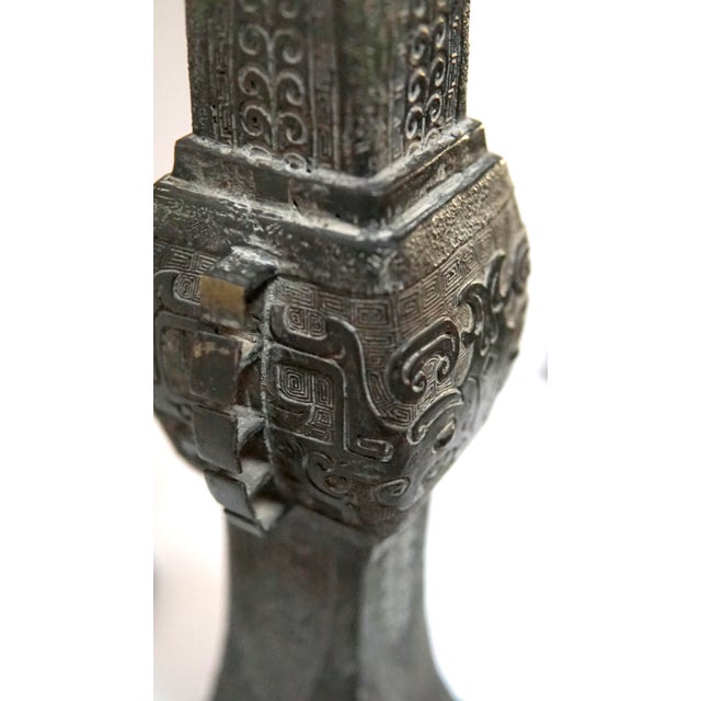 19th Century Japanese Bronze Table Lamp For Sale - Image 11 of 13