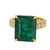 Modern Vivid Green Emerald Shape Step Cut Emerald Diamond Cocktail Ring, Size 6.5 For Sale - Image 3 of 10