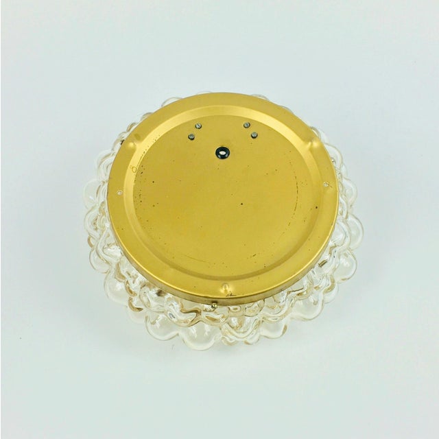 Gold Large Mid-Century Modern Amber Bubble Glass Ceiling Light by Helena Tynell for Limburg, Germany, 1960s For Sale - Image 8 of 10