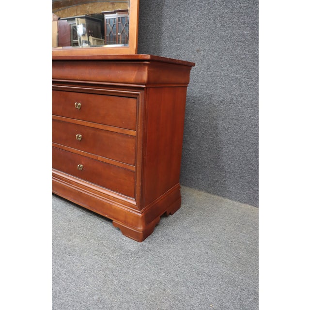 Thomasville Impressions Louis Philippe Style Cherry Dresser With Mirror For Sale - Image 12 of 13