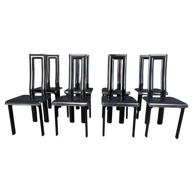 Italian Model Regia Dining Chairs by Antonello Mosca for Ycami, 1980s, Set of 8 For Sale - Image 14 of 14