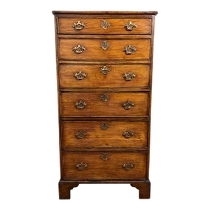Antique Circa Late 1700s Georgian High Boy Chest of Six Drawers