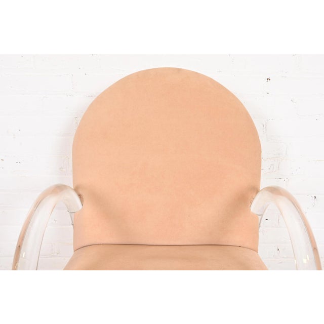 Leon Rosen for Pace Collection Modern Art Deco Lucite Waterfall Armchairs, Set of Six For Sale - Image 10 of 12