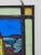 Blue Hanging Stained Glass Window with Knightly Motif and Castle in Colored Glass For Sale - Image 8 of 8