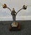 Wood Antique Art Nouveau Figural Spelter “Lady" Table Lamp, 12” High For Sale - Image 7 of 9