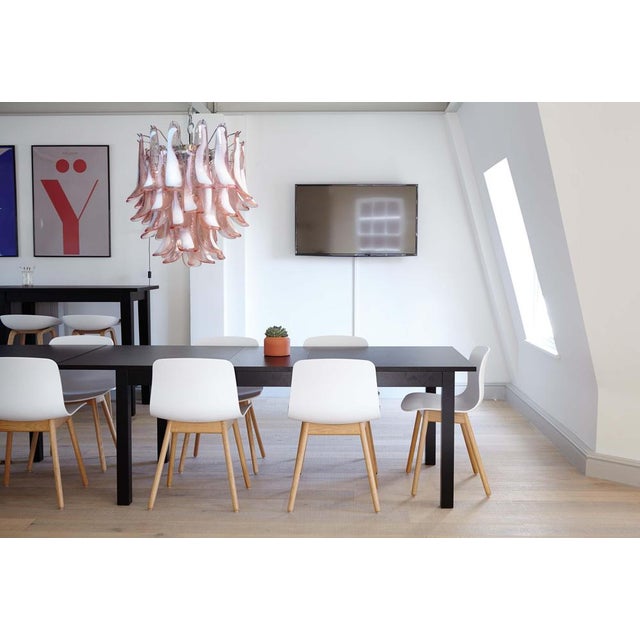 Italian Pink Petal Chandeliers in Murano, Set of 2 For Sale - Image 10 of 17
