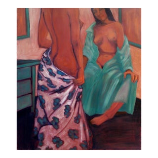 Modern Figurative Study, Two Models With Drapes by Molly E. Brubaker For Sale