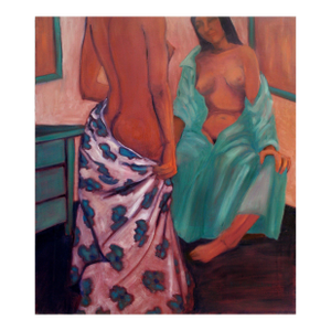 Modern Figurative Study, Two Models With Drapes by Molly E. Brubaker