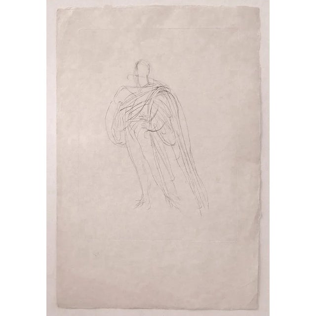 Figure is an original artwork realized by Ilse Voigt. Original etching and drypoint on paper. Good conditions except for...