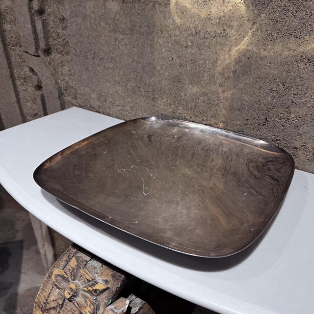 AMBIANIC presents Reed & Barton Embassy Large Silver Plate Serving Tray Stamped by maker 1.5 h x 12.88 x 12.88 Preowned...