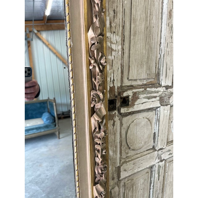 Antique Mirror in Beech Frame, 1800s For Sale - Image 11 of 12