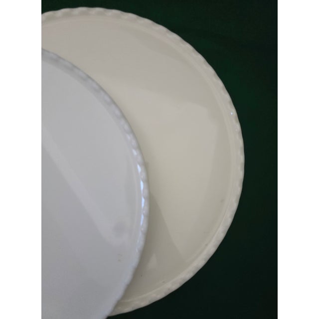 This set of three Antique 1930's Ritter Ivrene Cremax Glass Dentist Trays W/ Scalloped Edge feature large round platters...