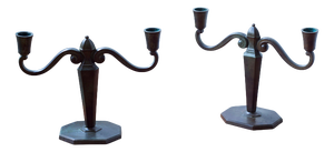 Bronze Candelabras from GAB, 1930s, Set of 2