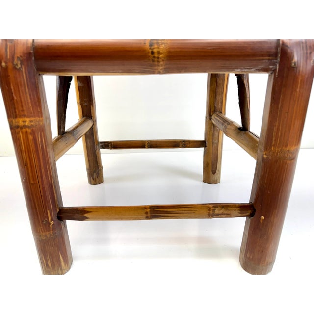 Vintage Mid Century High-Back Bamboo Side Chair With Sculptural Silhouette For Sale - Image 11 of 17