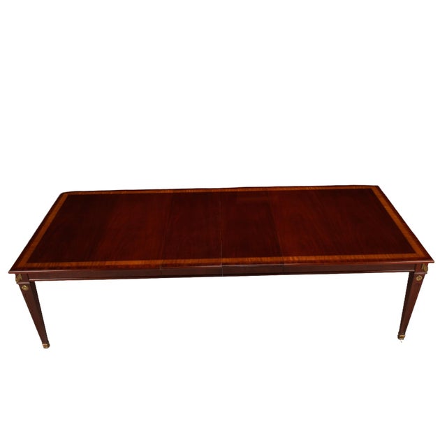 1980s Kindel National Trust Mahogany Extension Banquet Dining Table For Sale - Image 11 of 12