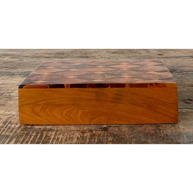 Late 20th Century Vintage Harlequin Wood Inlay Box For Sale - Image 5 of 12