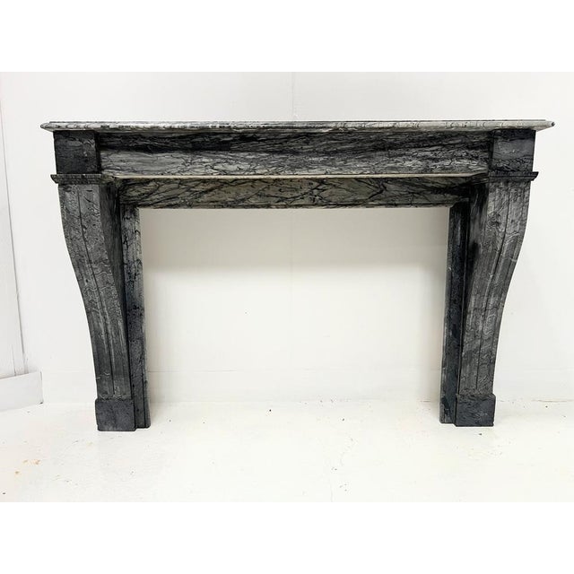 Napoleon III Fireplace in Blue Turquin Marble, 1800s For Sale - Image 15 of 18