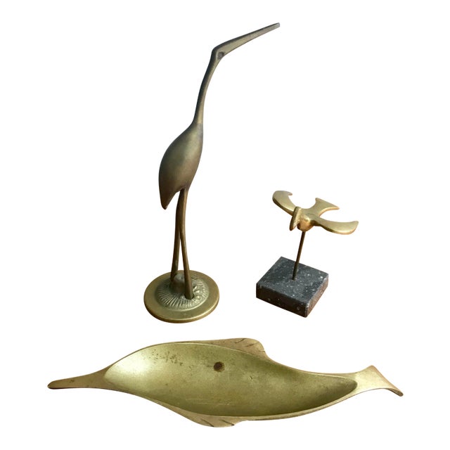 Mid Century Brass Trinket Menagerie For Sale