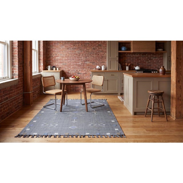 4x6 Gray Flat Weave Wool Diamond Constellation Geometric Modern Carpet Rug For Sale - Image 15 of 15