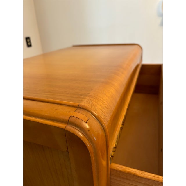 1930s 1930s Art Deco Blonde Four Drawer Dresser For Sale - Image 5 of 12