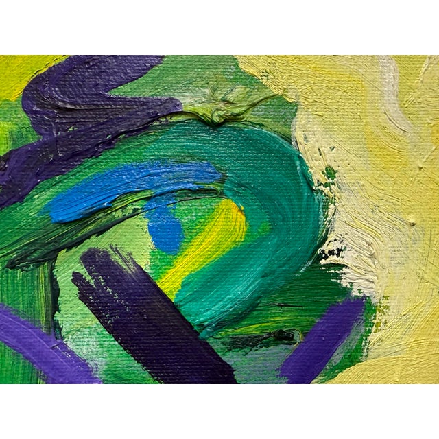 Textile Late 20th Century Vibrant Abstract Acrylic on Canvas Painting, Signed For Sale - Image 7 of 12