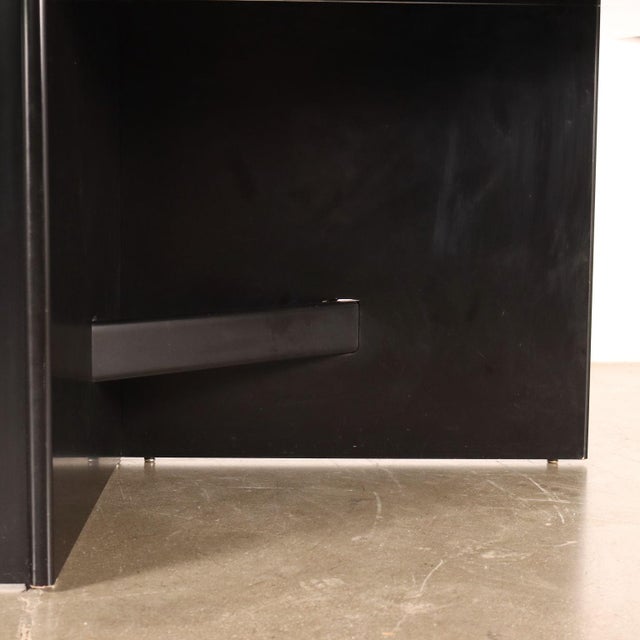 Black Vintage Table in Lacquered Wood Base with Smoked Glass Furnishing, 1990s For Sale - Image 8 of 16