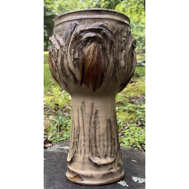 Rare Mid 20th Century Modern Brutalist Marjorie Graham Trout Pottery Vase Ca Designer For Sale - Image 9 of 18
