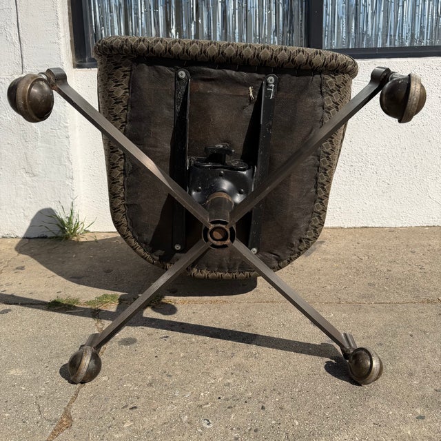 Gray 1970's Vintage Upholstered Swivel Desk Chair For Sale - Image 8 of 8