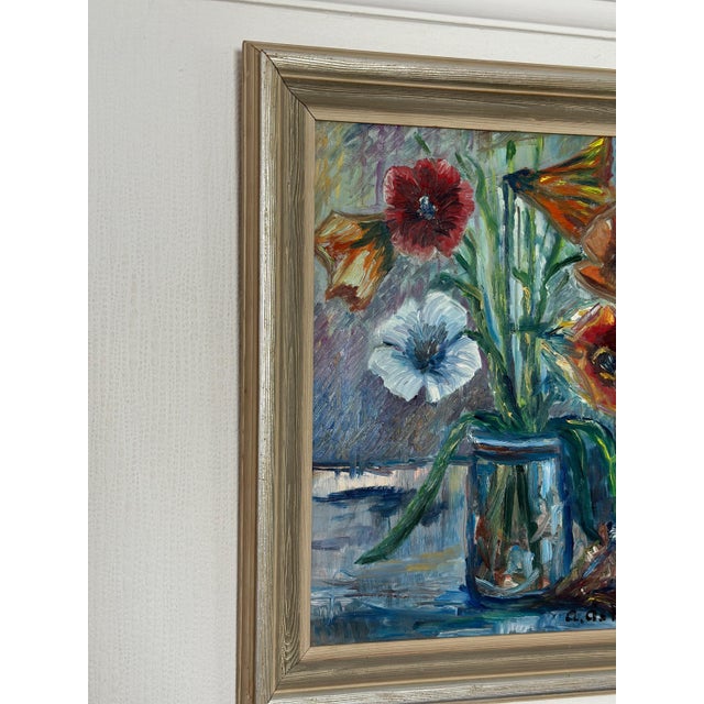A. Åslund, Flower Still Life, 1954, Oil on Panel, Framed For Sale - Image 16 of 18