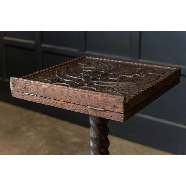 19th Century English Carved Oak Bible Reading Stand For Sale - Image 10 of 11