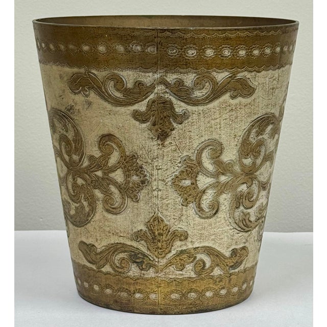 Mid 20th Century Vintage Mid 20th C Italian Florentine Wastebasket For Sale - Image 5 of 9