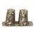 Mid Century Silver Plate and Mother of Pearl Salt and Pepper Shaker With Tray For Sale