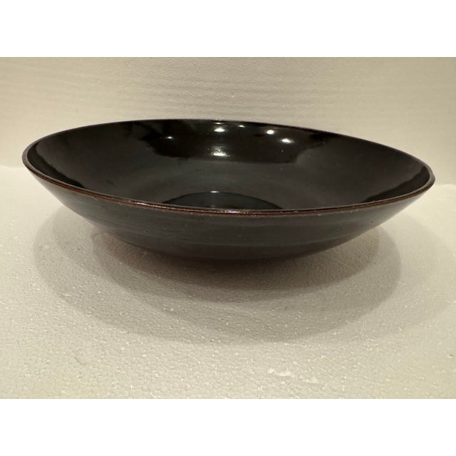 Vintage 1983 Black Bowl Signed by Steve Stewart For Sale - Image 10 of 11