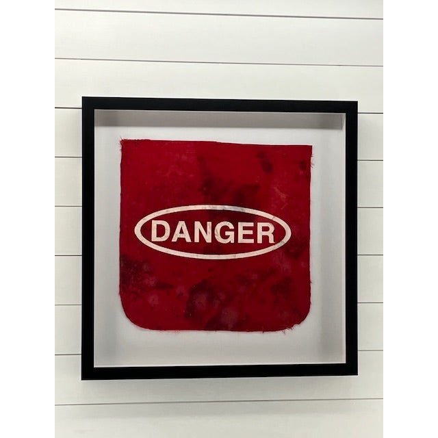 Mid-Century Modern Vintage Danger Flag For Sale - Image 3 of 6