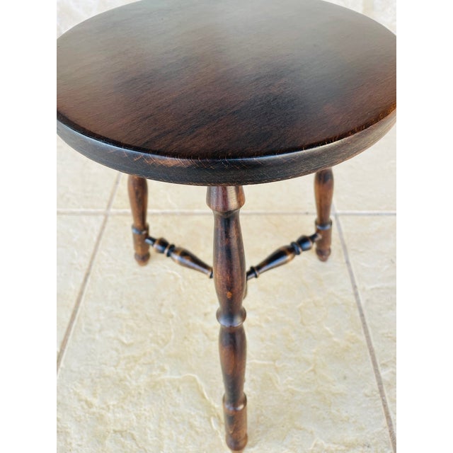 Turned Walnut Tripod Stool For Sale - Image 17 of 18