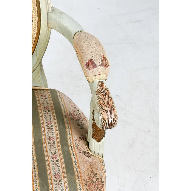 Mid 20th Century Mid 20th Century Swedish Carved Wood Armchairs With Needlepoint Upholstery, Set of 6 For Sale - Image 5 of 14