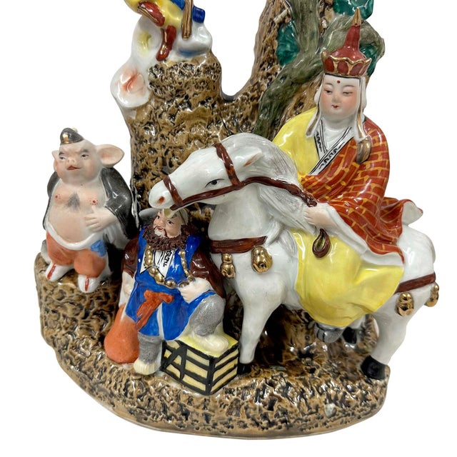 Chinese Vintage Chinese Porcelain Group Figurines of Journey to the West For Sale - Image 3 of 14
