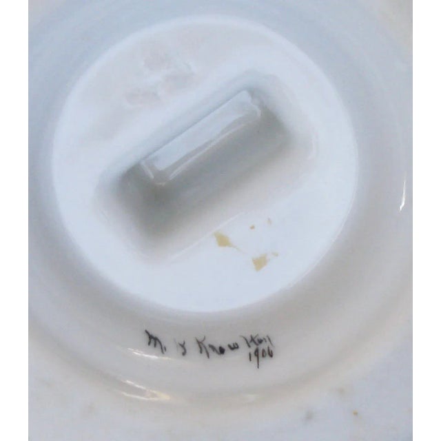 1906 Artist Signed Porcelain Match Box Holder / Ashtray For Sale In Tulsa - Image 6 of 7