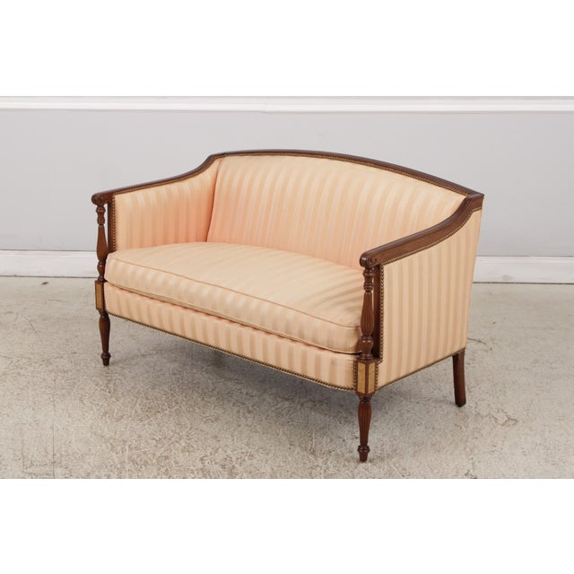 Traditional Hickory Chair Upholstered Loveseat For Sale - Image 3 of 18