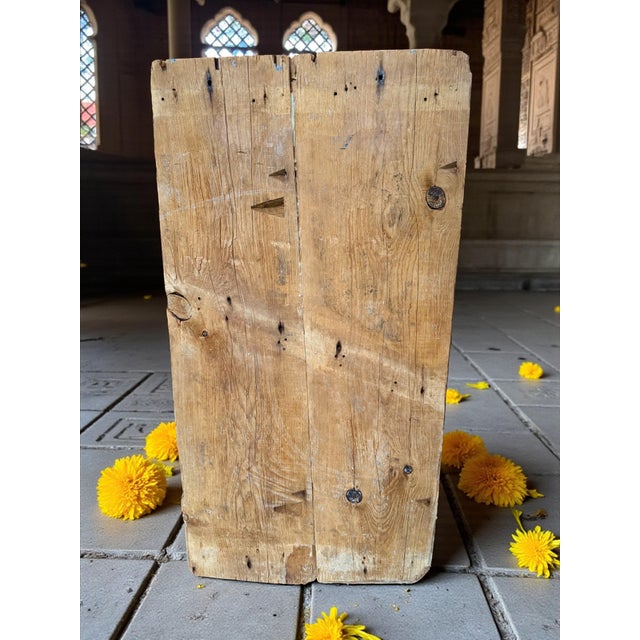 Late 19th Century Antique Indian Temple Panel-Hand Carved Wood-Architectural Wall Art 37''-Sacred For Sale - Image 5 of 12