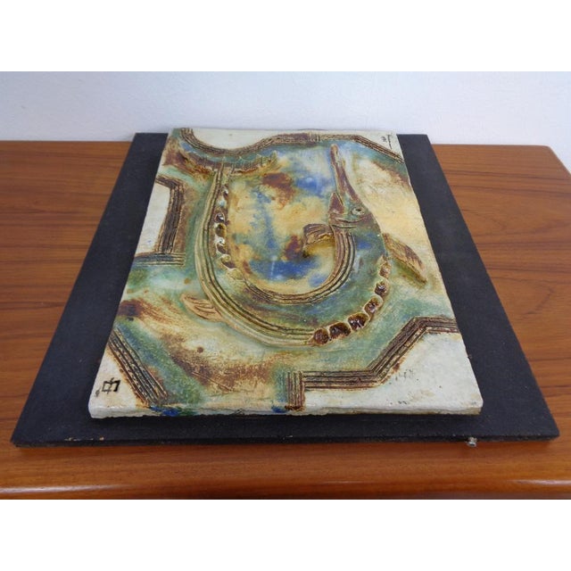 Large German Studio Ceramic Garfish Wall Plaque by Hausmann, 1978 For Sale - Image 14 of 18