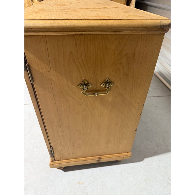 Antique Pine Two Door Cupboard From England For Sale - Image 11 of 18