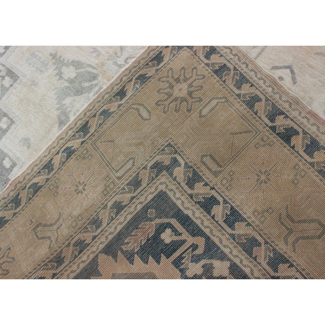 Vintage Turkish Oushak Rug in Soft Gray, Pale Blue, and Washed Charcoal 8'0 X 11'0 For Sale - Image 9 of 9