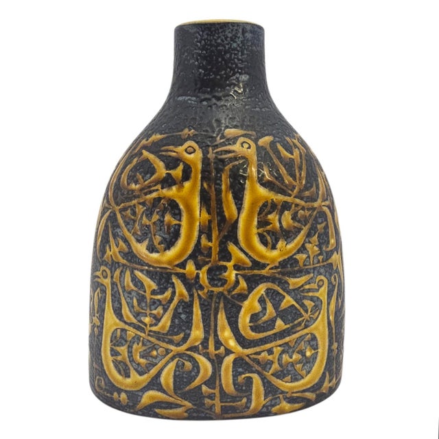 A circa 1965 Aluminia Baca vase designed by Nils Johan Thorvald Thorsson, combining decoration number 714 with form number...