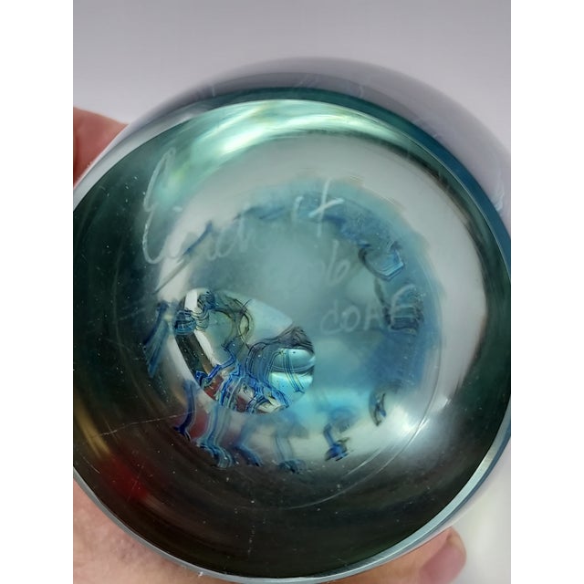 Robert Eickholt Blown Glass Jelly Fish Sculpture Paperweight Signed on Base "Eickholt 2006 Coaf" For Sale - Image 9 of 9