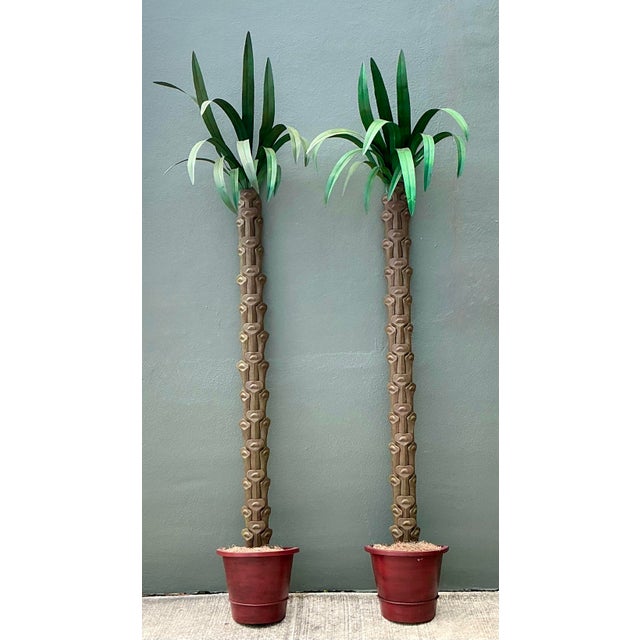 Vintage Monumental Punch Cut Palm Trees - A Pair For Sale - Image 10 of 12