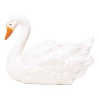 Antique Ceramic Swan Jardiniere from Capodimonte, 1880 For Sale